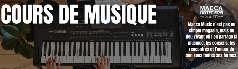 Instruments typiques de la pop rock music : guitares, batterie, basse sur une scène de studio